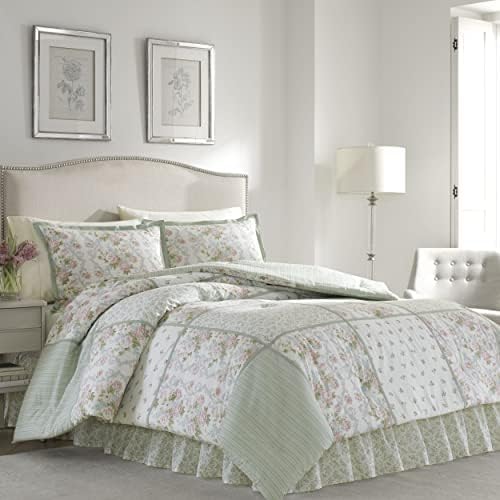 Laura Ashley Full Comforter Set with Matching Shams Bedskirt
