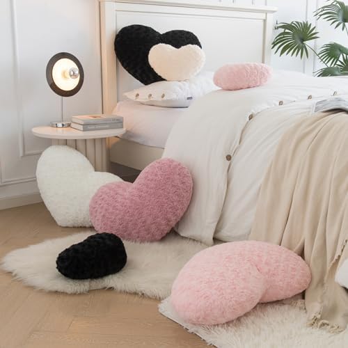 ZCNYCLAM Heart Pillow with Rose Design