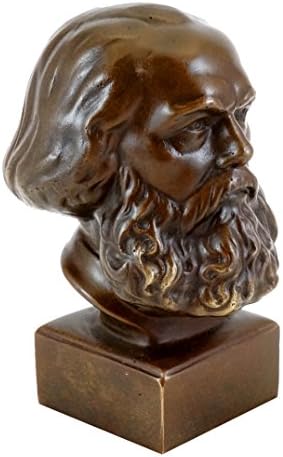 Kunst Ambiente Bronze Head Karl Marx Bust Signed Statue Sculpture