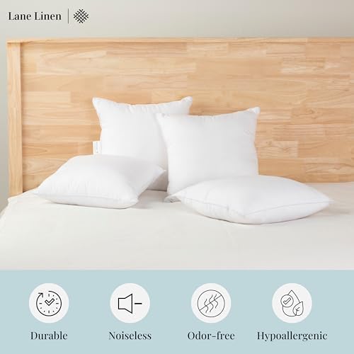 LANE LINEN 4 Pack White Throw Pillow Inserts