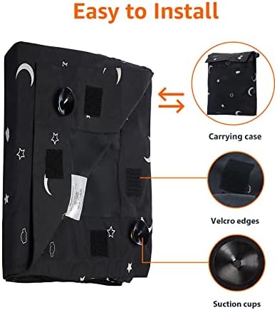 Amazon Basics Blackout Curtain with Suction Cups 50 x 78 Moon and Stars