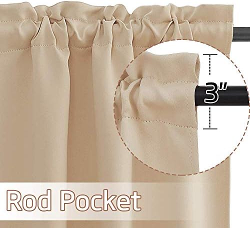 NICETOWN Small Curtains Blackout - 2 Panels 34x30 Biscotti Beige