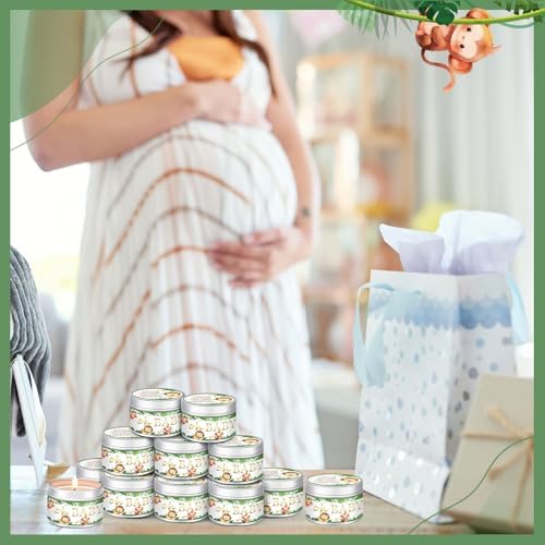 MTLEE 24 Pcs Jungle Animal Scented Candles Baby Shower Favors