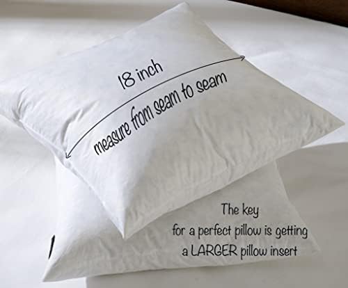 Basic Home 18x18 Feather Down Pillow Inserts Set of 2 White