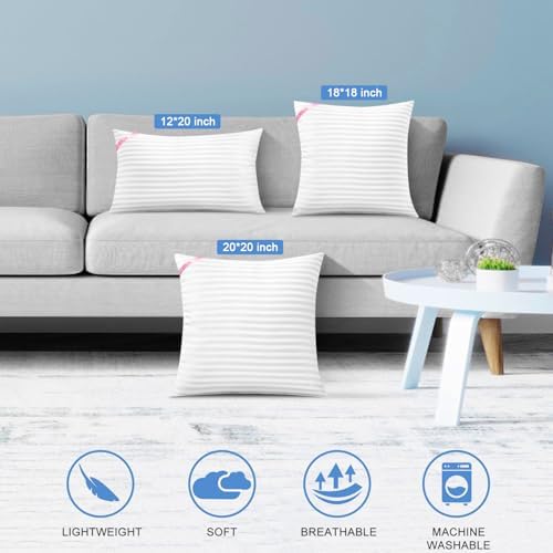 EIUE Throw Pillow Inserts Washable 18x18inch