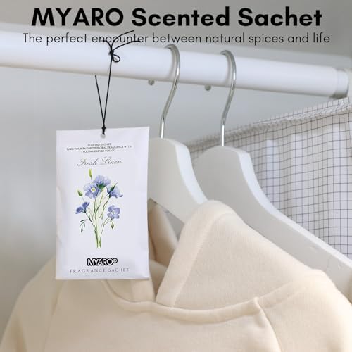 MYARO 12 Pack Linen Scented Sachets for Closets