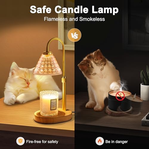 EUAONYA Candle Warmer Lamp with Timer and 2 Bulbs