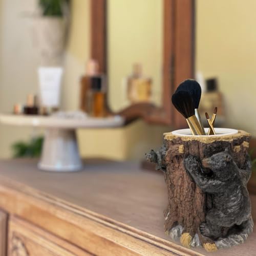BestGiftEver Bear Climbing Tree Wastebasket - Small Decorative Trash Bin
