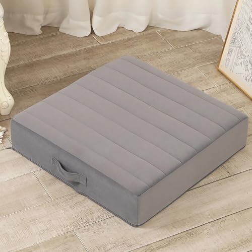 LOVMOC 22 Inches Meditation Floor Pillow Grey