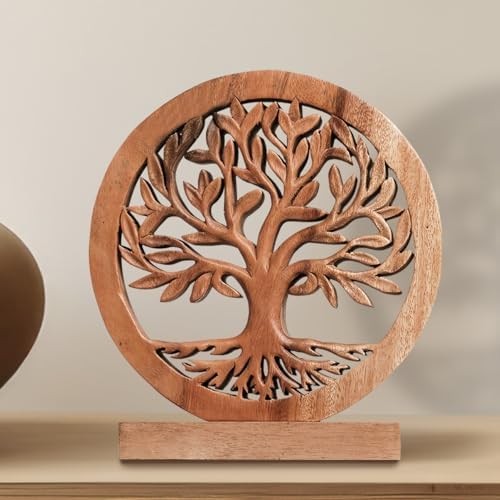 Decozen Solid Wood Tree of Life Sculpture - Home Decor