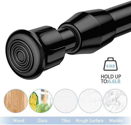 AIZESI Spring Tension Rods 17-28 Inch 2Pcs Black