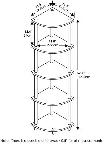 Furinno Turn-N-Tube 5 Tier Corner Display Rack - EspressoBlack