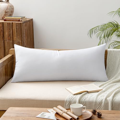 MIULEE 14x36 Inch Pillow Insert - Premium Microfiber Stuffer for Sofa and Bed
