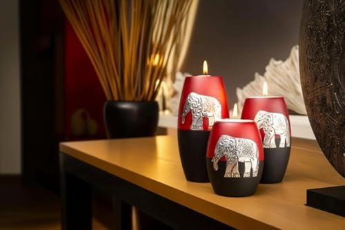 IYARA CRAFT 3 Wooden Candle Holders Set