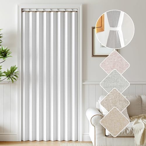 Treatmentex Folding Door Curtains - White 42 x 78 1 Panel
