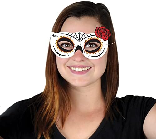 Beistle 16 Piece Sugar Skull Half Masks With Elastics