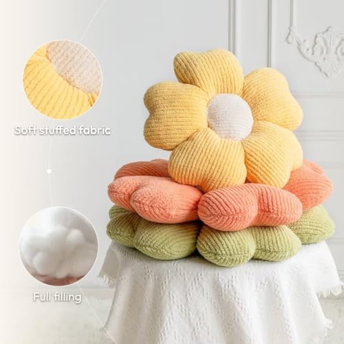 Sioloc Daisy Flower Throw Pillow Cute Yellow Plush Decor