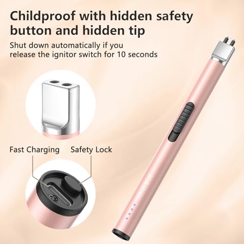 REIDEA S4 Pro Flameless Windproof Electric Lighter Rose Gold