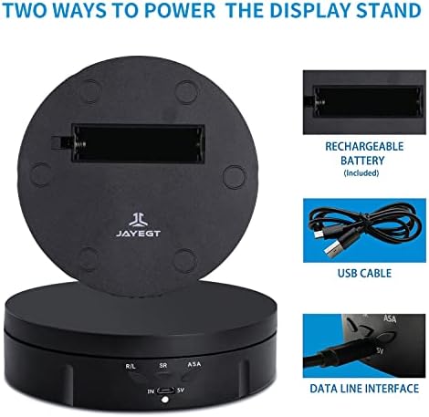 JAYEGT Motorized Rotating Display Stand - Black