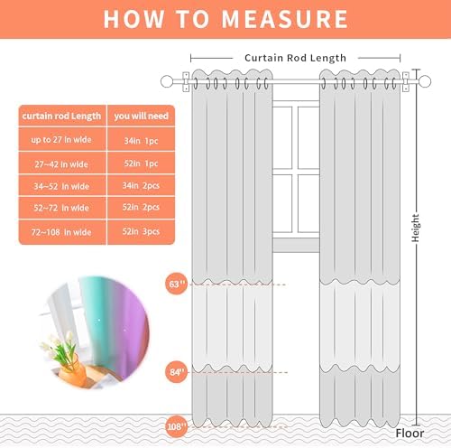 XiDi Rainbow Blackout Curtains for Girls Room
