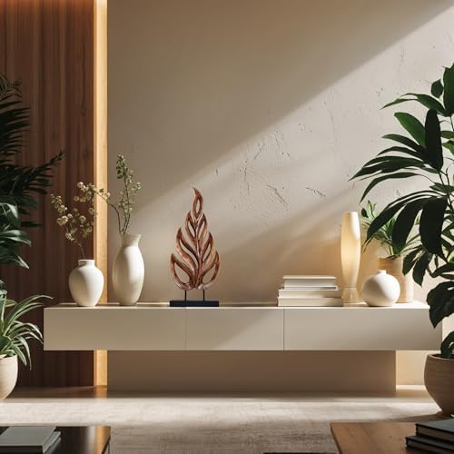 Decozen Hand Carved Wooden Leaf Coffee Table Decor