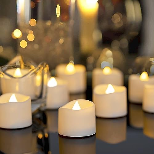 Homemory 48-Pack Flickering Flameless LED Tea Lights for Wedding Party