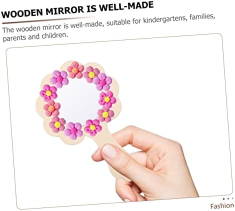 Angoily 5pcs Wooden Mirror Set for Kids Handmade DIY Craft
