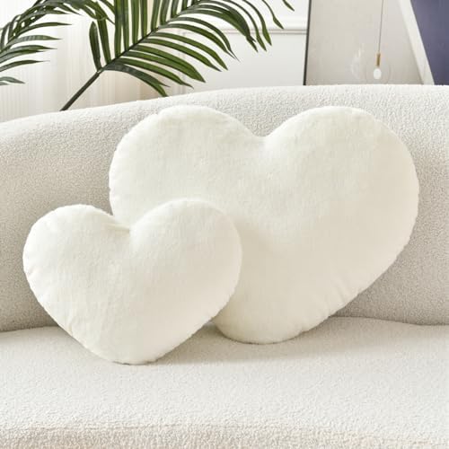 Petrella Heart Throw Pillow Fuzzy Cozy Decorative Pillow