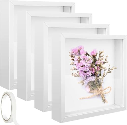 4 Pack 8x8in Shadow Box Frames for Photos Crafts and Memories