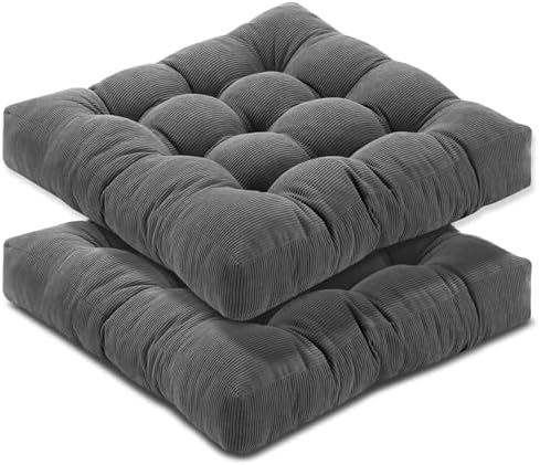 PAROLL Floor Pillow Cushions Set of 2 Dark Grey