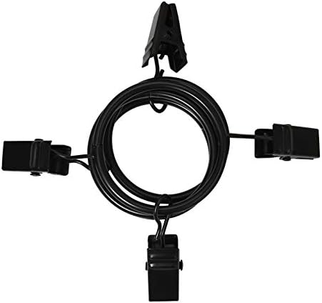 40 Pack Curtain Rings with Clips - Black