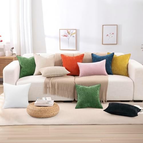 decorUhome 18x18 Throw Pillow Covers Set of 2 Beige
