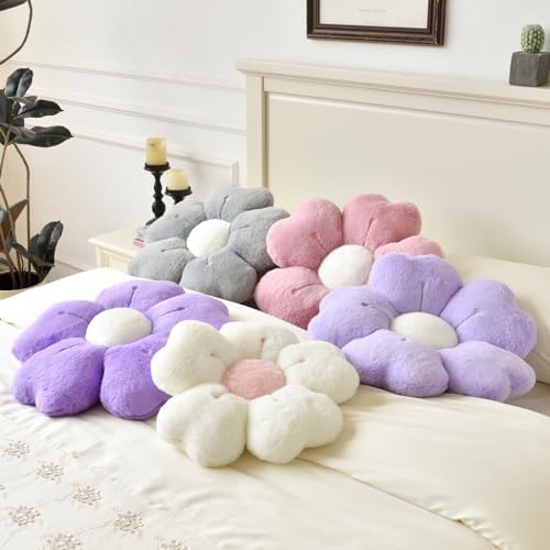 Cute Daisy Flower Pillow Decorative Throw 15 Inches