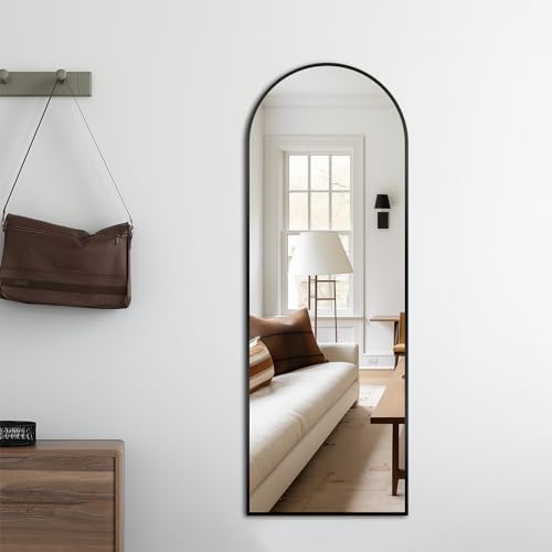 Delma Arched Full Length Mirror with Stand for Home Entryway
