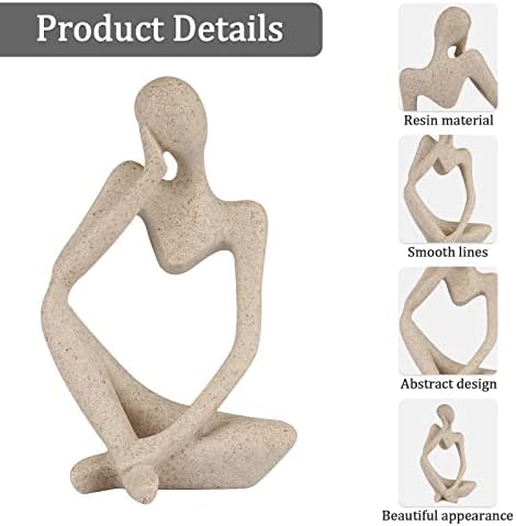 Sandstone Resin Thinker Style Abstract Sculpture Statue - Small