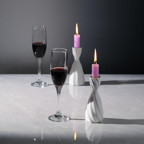 Twizzle Twist Candle Holder Set of 2 Cement 1