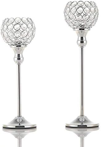 VINCIGANT Crystal Candleholder Set of 2 for Centerpieces