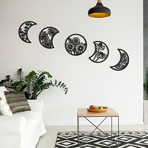 Jetec 5 Pcs Moon Phase Wall Decor Art
