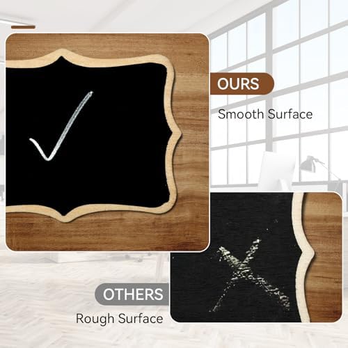 30 Pack Mini Wooden Chalkboard Signs with Easel Stand