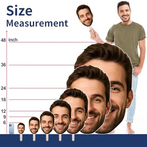 EnjoyView Custom Big Head Cutout on Stick 6-48 Inch Personalized Face Display
