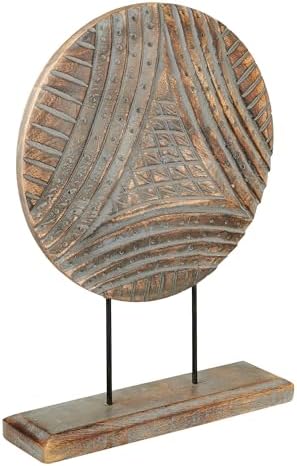 Eximious India Farmhouse Table Sculpture Mandala Decor 10 x 14