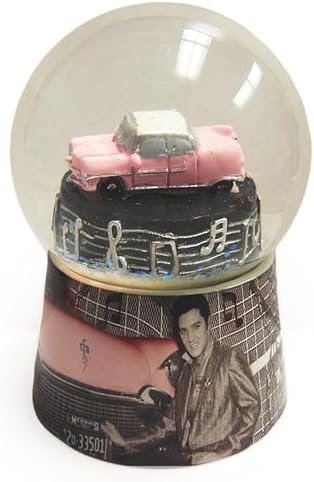 Elvis Presley Snowglobe with Pink Caddy
