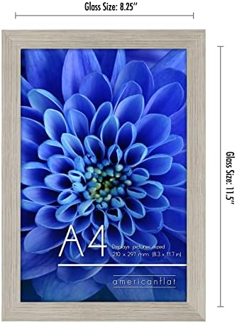 Americanflat A4 Picture Frame with Driftwood Finish and Shatter-Resistant Glass