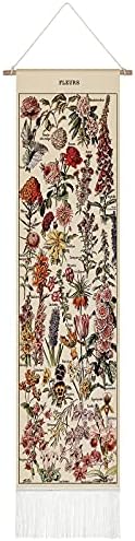 Tegeme Vintage Flower Wall Tapestry 52x13 Inch