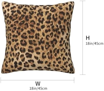 Tebjh Leopard Print Pillow Covers Set of 2 18x18 Inches