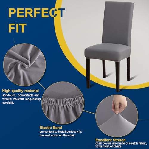Fafua Chair Covers Set of 6 Stretch Washable for Dining Room