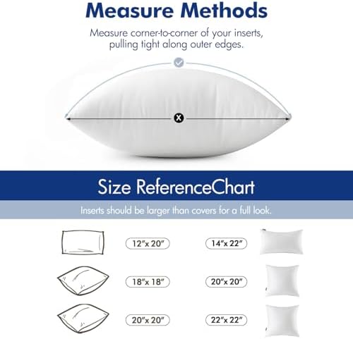 MIULEE 12x20 Pillow Inserts Set of 2 Fluffy Lumbar