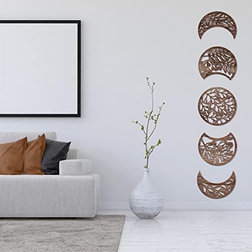 Jetec 5 Pcs Moon Phase Wall Art Decor