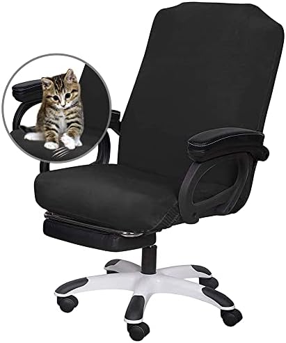 SARAFLORA Universal Office Chair Cover - Large Black Zipper Removable Washable