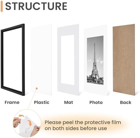 upsimples 11x14 Picture Frame Set of 5 Black